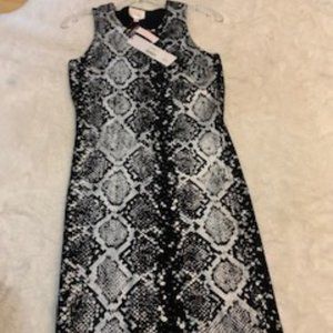 Parker Metallic Snakeskin Body Con Dress S